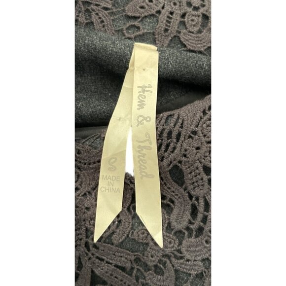 Womens Gray Wool-Blend Coat With Lace Collar By Hem & Thread - Picture 5 of 6